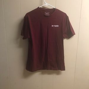 Maroon Columbia short sleeve tee shirt